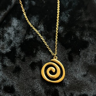 Gold Çelik Spiral Kolye 