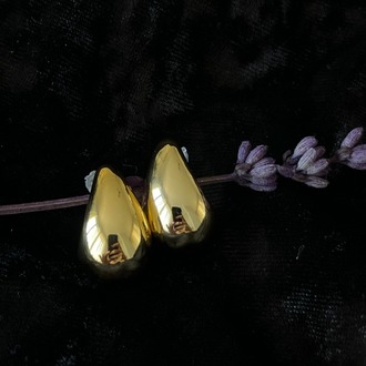 Gold Çelik Tear Damla Küpe
