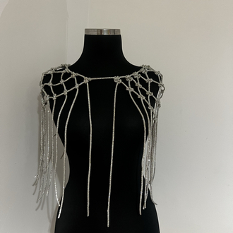SE’Atelier Kristal Taşlı Omuzluk Pelerin - Ceket ve Elbise Aksesuarı