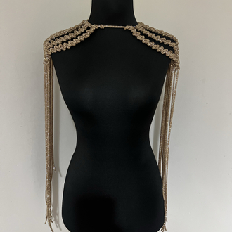 SE’Atelier - Rose Kristal saçaklı Tasarım Omuzluk / Crystal Epaulette