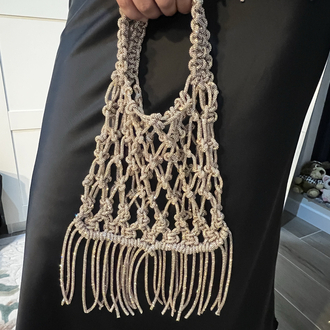 SE’Atelier kristal saçaklı portfoy çanta