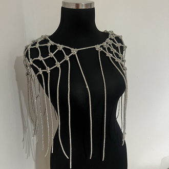 SE’Atelier Kristal Taşlı Omuzluk Pelerin - Ceket ve Elbise Aksesuarı