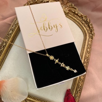 gold çiçek y kolye | çelik