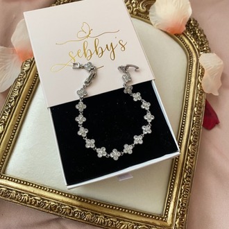 silver yonca bileklik | altın kaplama