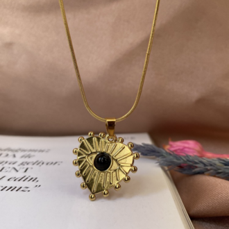 vintage heart kolye | çelik