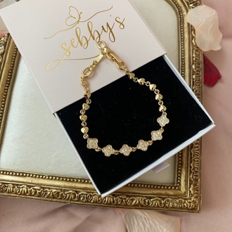 gold yonca bileklik | altın kaplama 