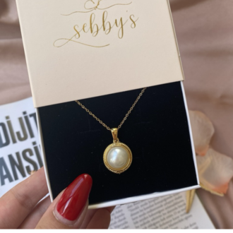 pearl kolye | çelik
