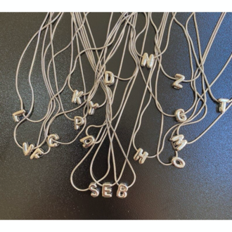 silver mini bubble harf kolye | çelik