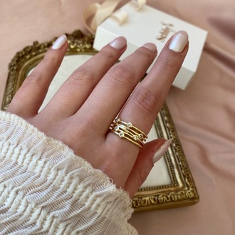 gold harmony layers yüzük | altın kaplama