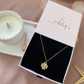 gold mini yonca kolye | çelik