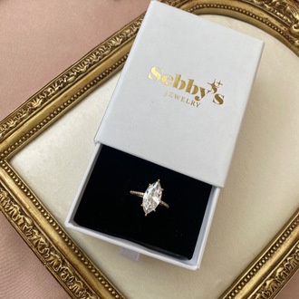gold grand marquise yüzük | altın kaplama