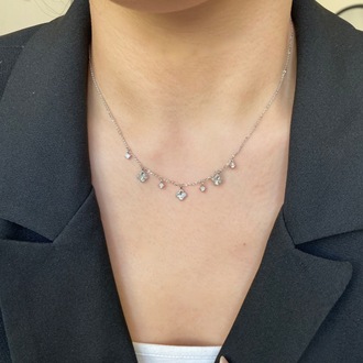 silver mini yonca kolye | altın kaplama