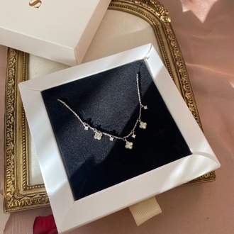 silver mini yonca kolye | altın kaplama