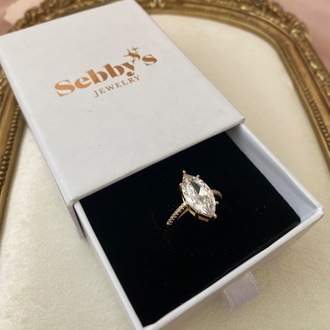 gold grand marquise yüzük | altın kaplama