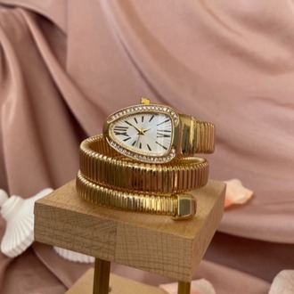 gold yılan model tasarım saat