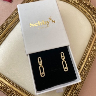 gold linked küpe | altın kaplama