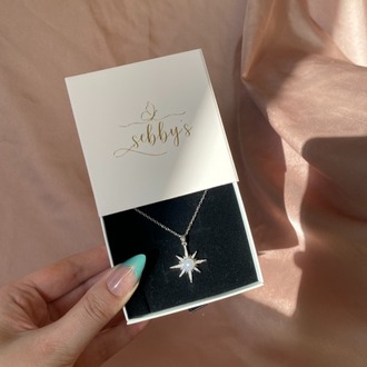 pearl star kolye | çelik