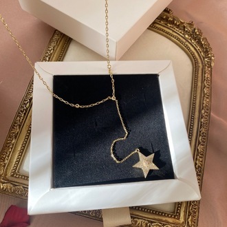 gold stella y kolye | altın kaplama
