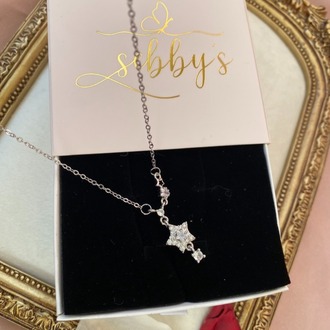 silver mini yıldız kolye | çelik
