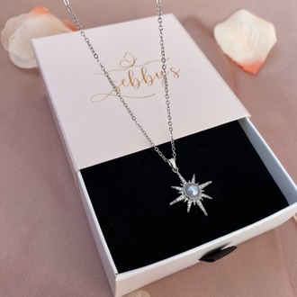 pearl star kolye | çelik