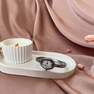 silver beyaz vintage basic saat