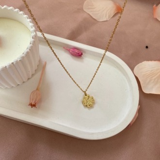 gold mini yonca kolye | çelik