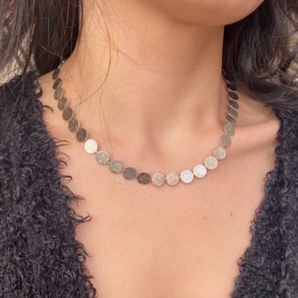 silver ovals kolye | altın kaplama