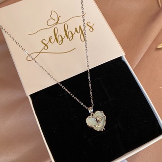 silver rosy heart kolye | çelik