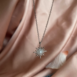 silver mini kutup yıldızı kolye | çelik