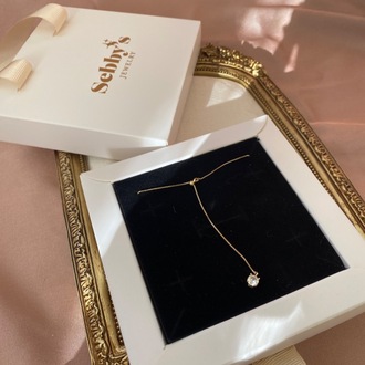 gold asansörlü tektaş kolye | altın kaplama
