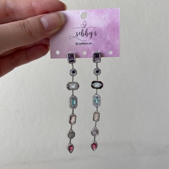 silver chakras küpe | altın kaplama