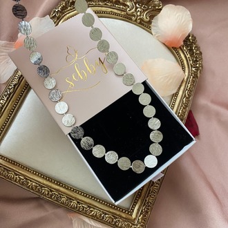 silver ovals kolye | altın kaplama