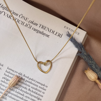 loop heart kolye | çelik