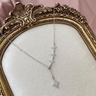 silver asansörlü sparkle kolye | altın kaplama