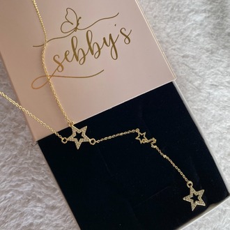 starry y kolye | altın kaplama