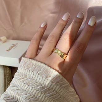 gold artisan trace yüzük | altın kaplama