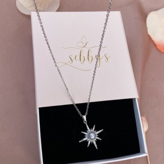 pearl star kolye | çelik