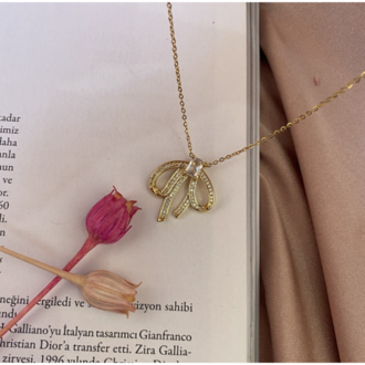 bow kolye | çelik