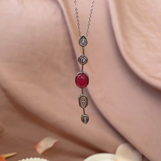 silver nar çiçeği y kolye | altın kaplama