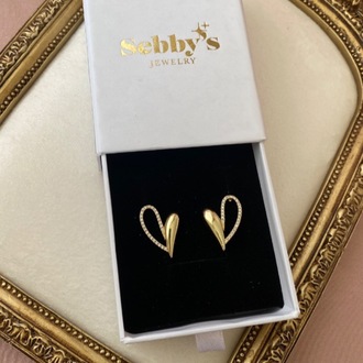 gold amor küpe | altın kaplama