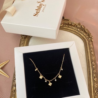 gold mini yonca kolye | altın kaplama