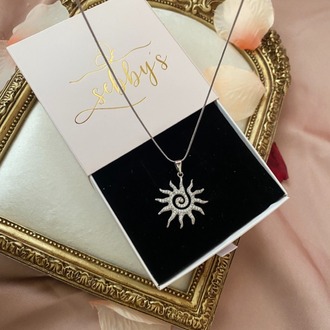 silver spiral sun kolye | çelik