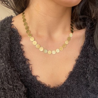 gold ovals kolye | altın kaplama 