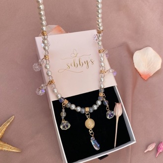 pearly rose kolye | altın kaplama