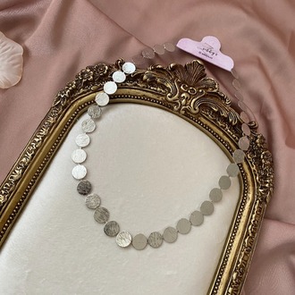 silver ovals kolye | altın kaplama