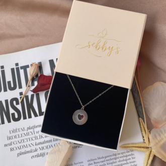 silver kalp antik kolye | çelik