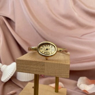 gold krem vintage basic saat