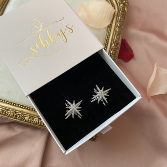 silver sparkle küpe | altın kaplama
