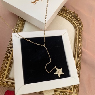 gold stella y kolye | altın kaplama