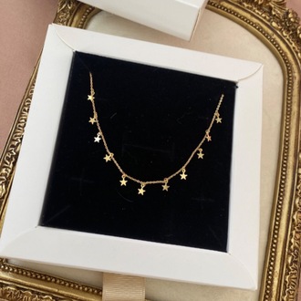 gold mini stars kolye | altın kaplama